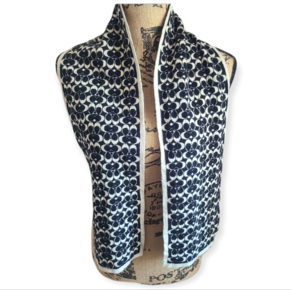 Vintage Coach 100% Wool Scarf